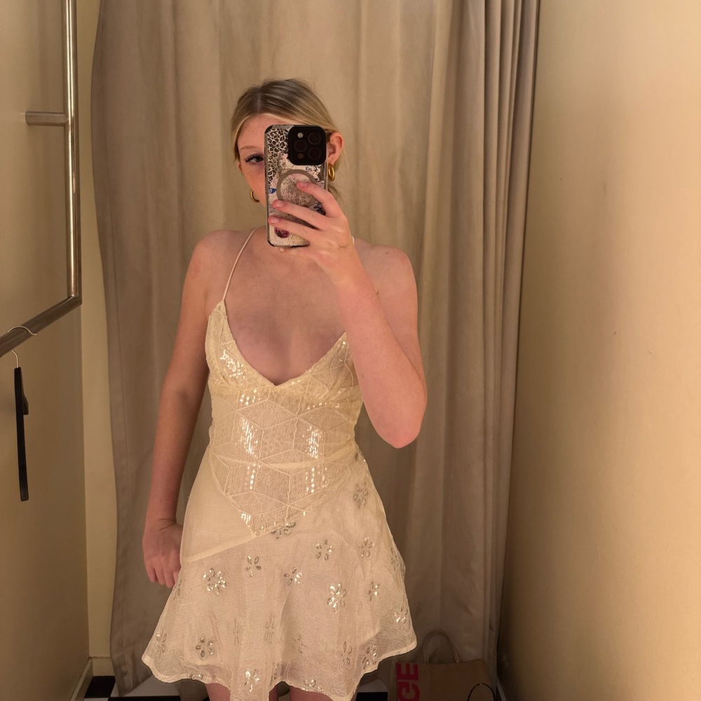 PRINCESS POLLY CREAM DRESS